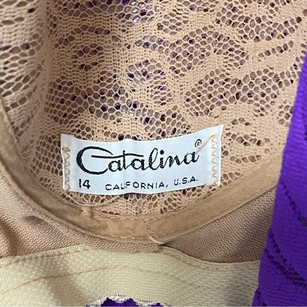 Vintage purple skirted one piece bathing suit